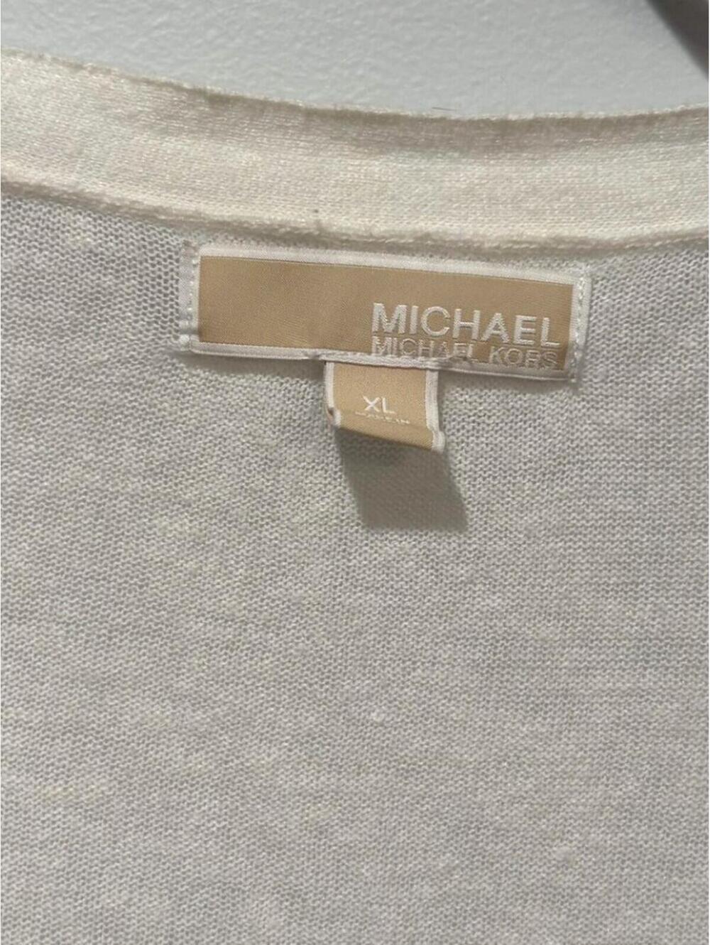 Michael Kors Women’s White Linen Blend Button Front Cardigan Size XL - Picture 4 of 7